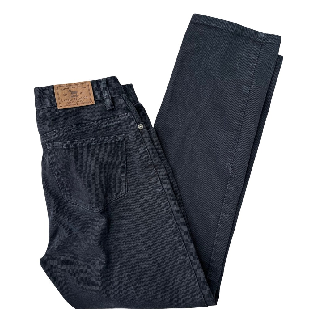 Lauren Jeans Co Ralph Lauren Black‎ Denim Straight Leg Womens Jeans Size 6